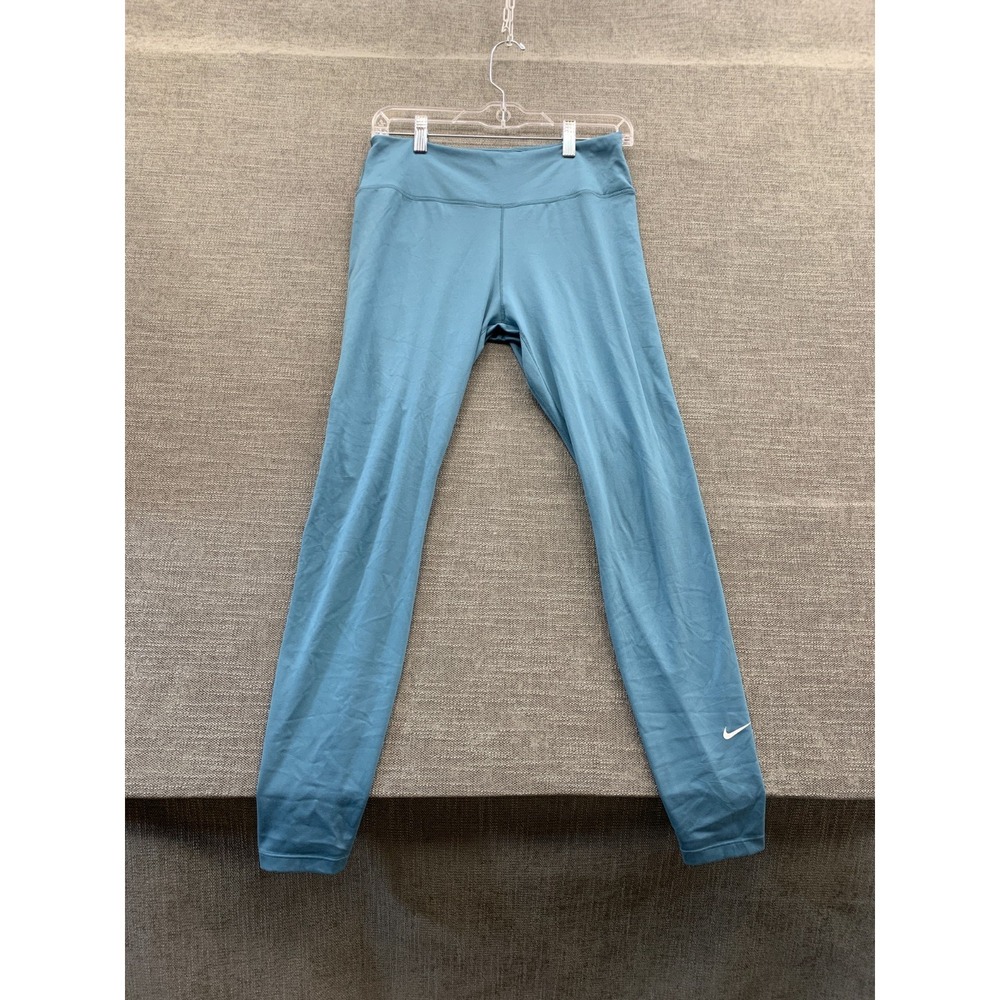 Nike Dri-Fit Leggings Womens Medium Blue Stretch High Waisted Gym & Training